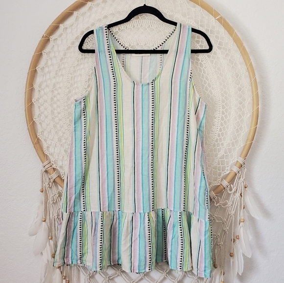 New Collection 100% Linen Mini Dress Women's Western Rodeo Coastal Cowgirl - Picture 1 of 7